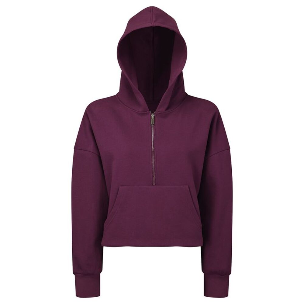 TriDri Womens/Ladies Half Zip Hoodie / Mulberry